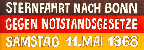 Flugblatt mit Aufruf zum Sternmarch nach Bonn gegen die Notstandsgesetze