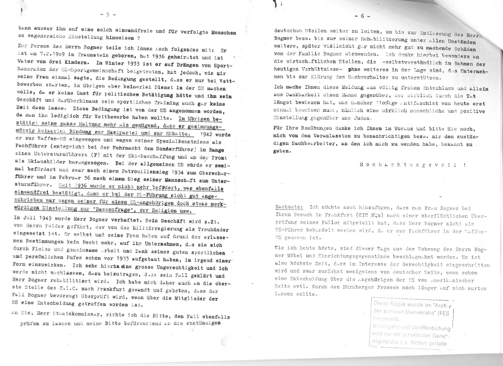 Brief Alfred Balbiers an Staatskommissar Aumer, Teil 3